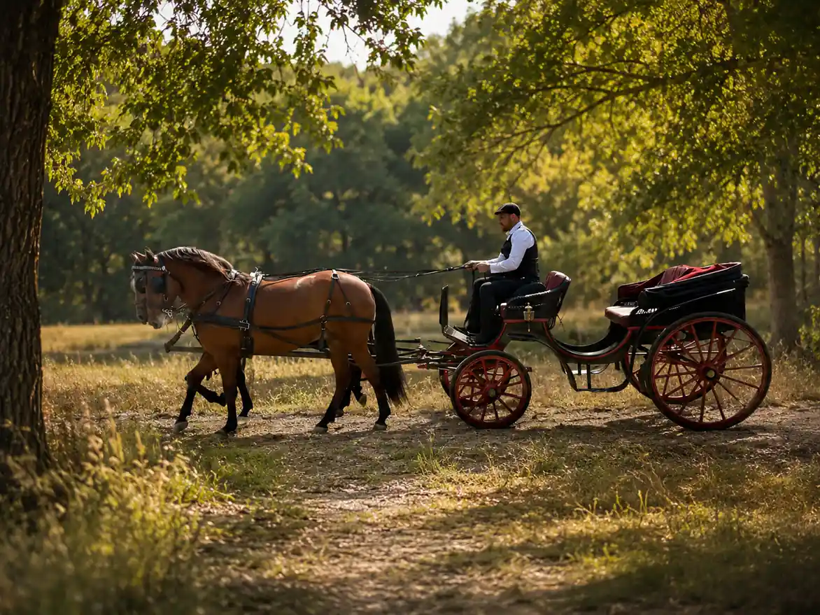 Chevaux attelage Occitanie sud de France